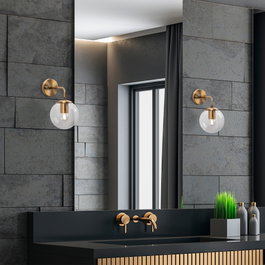 Opviq Lámpara de Pared Vintage de Metal y Cristal